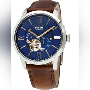 Fossil Townsman Automatic Blue Satin Dial Men's Watch